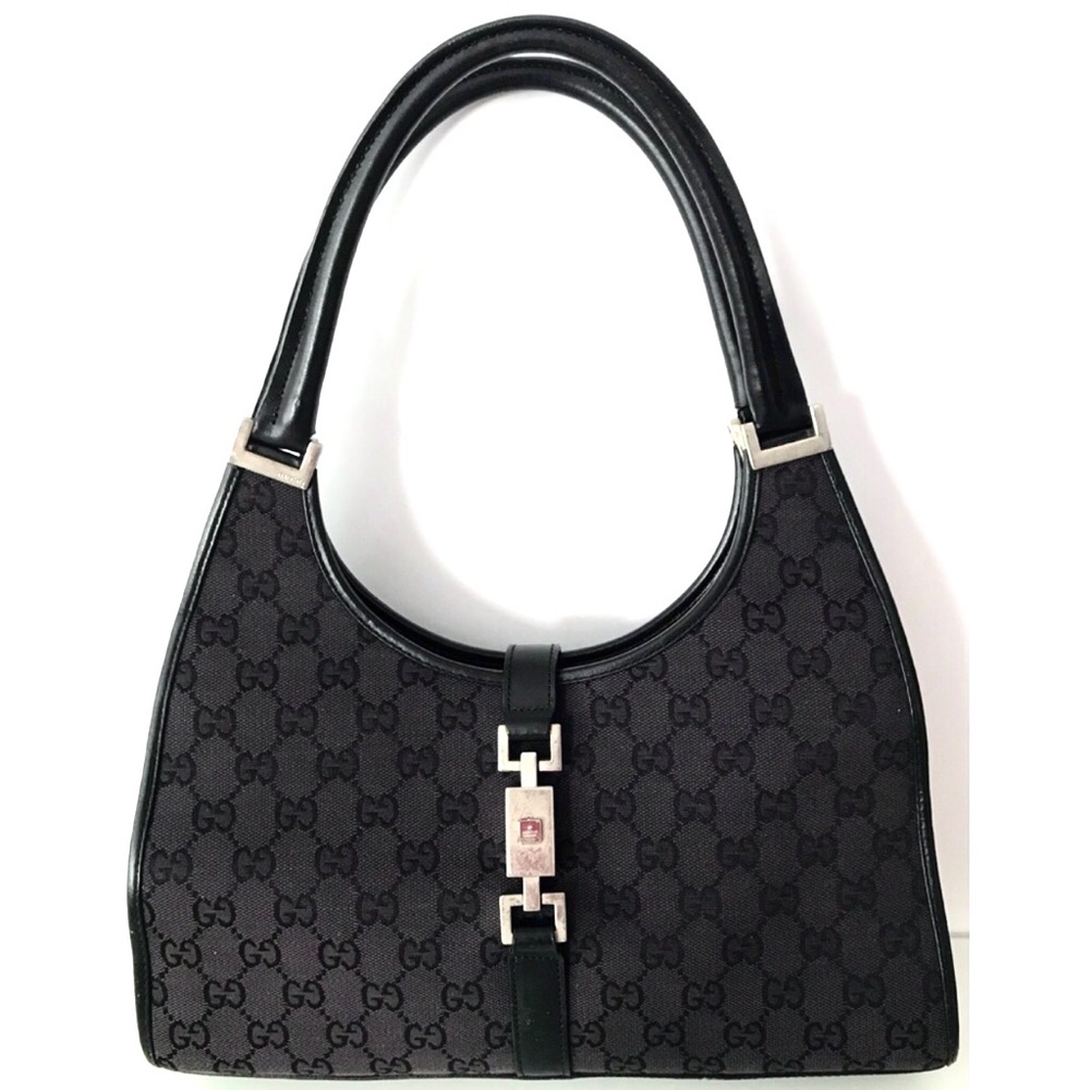 Gucci Jackie Black Monogram Bag